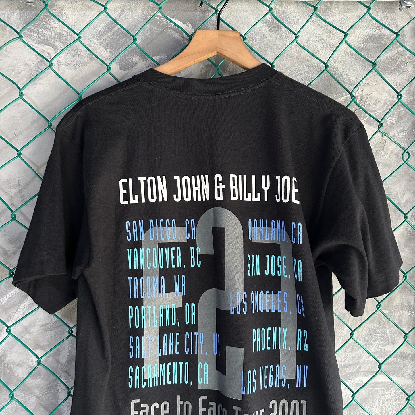 Camisa Vintage de Billy Joel Y Elton John De Hombre Talla M Color Negro Tel Gruesa De Tour Merch