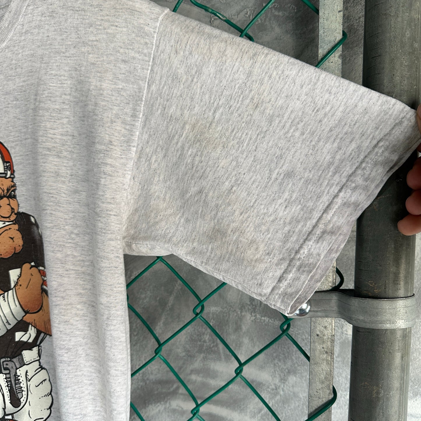 Camisa Vintage De Los Cleveland Browns De Hombre Talla L Color Gris Con Doble Grafico Nutmeg MIlls