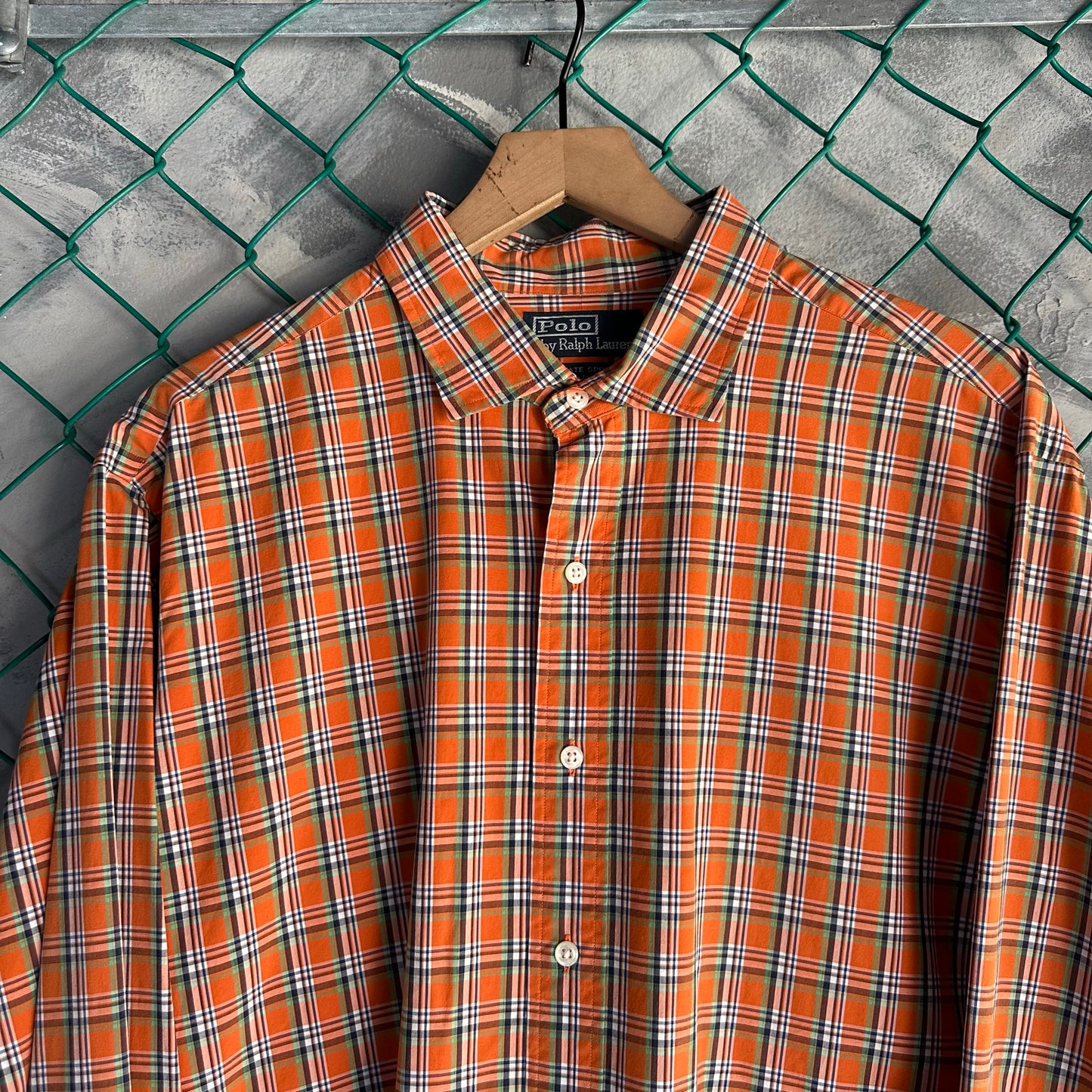 Camisa De Botones Polo Ralph Lauren De Hombre Talla Xl Color Naranja De Cuadros Prenda De Vestir