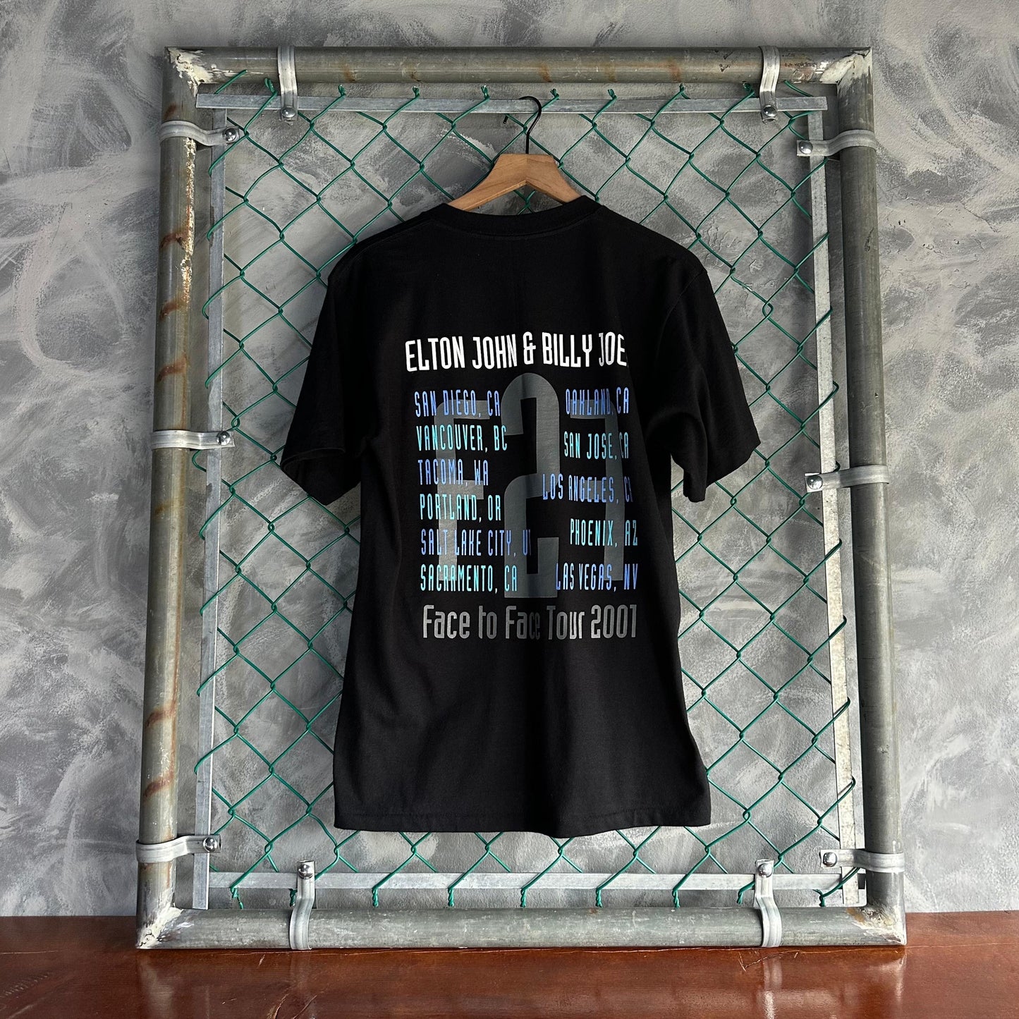 Camisa Vintage de Billy Joel Y Elton John De Hombre Talla M Color Negro Tel Gruesa De Tour Merch