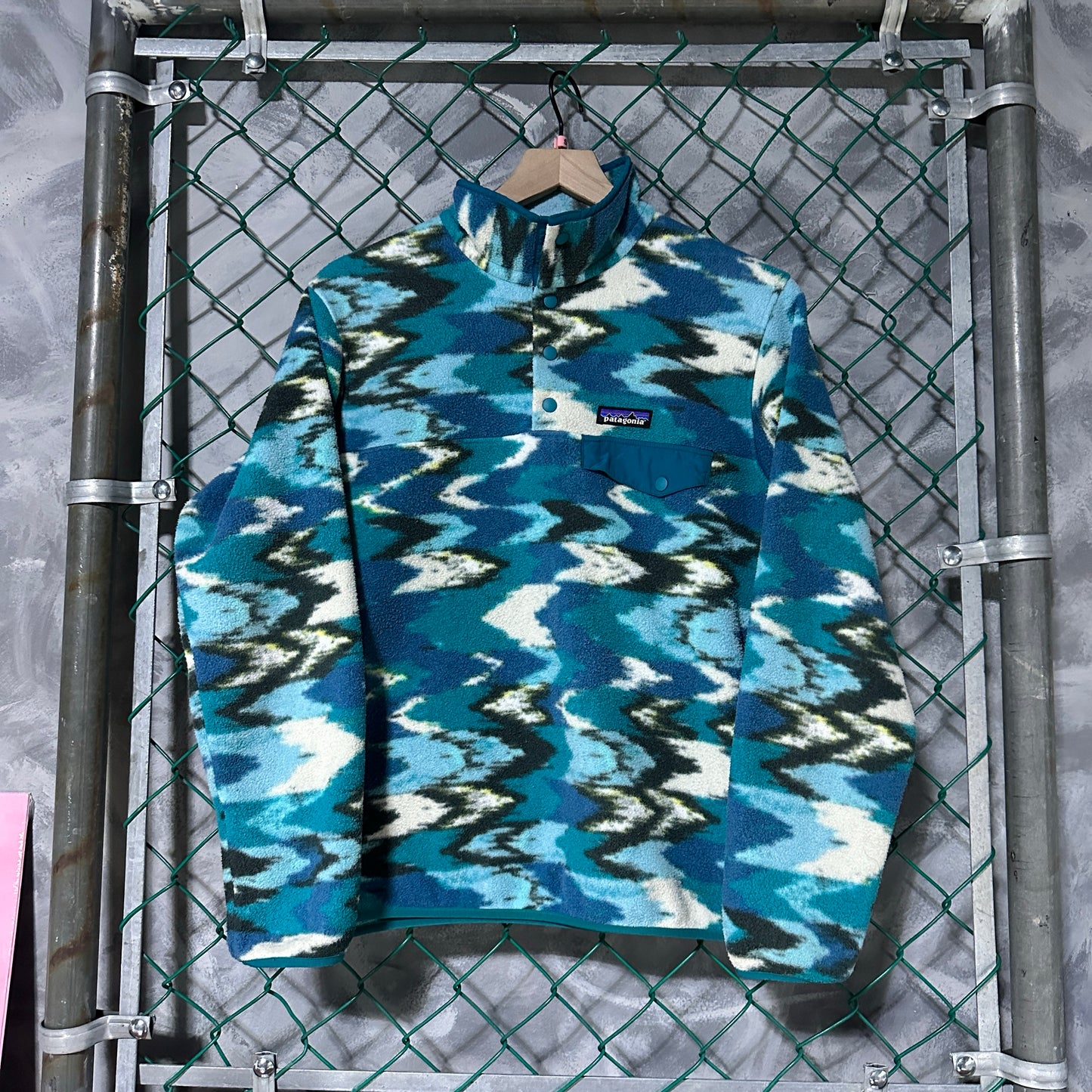 Suéter Patagonia De Mujer Talla S Color Azul Patron Azteca Surf Alpinismo Snap T