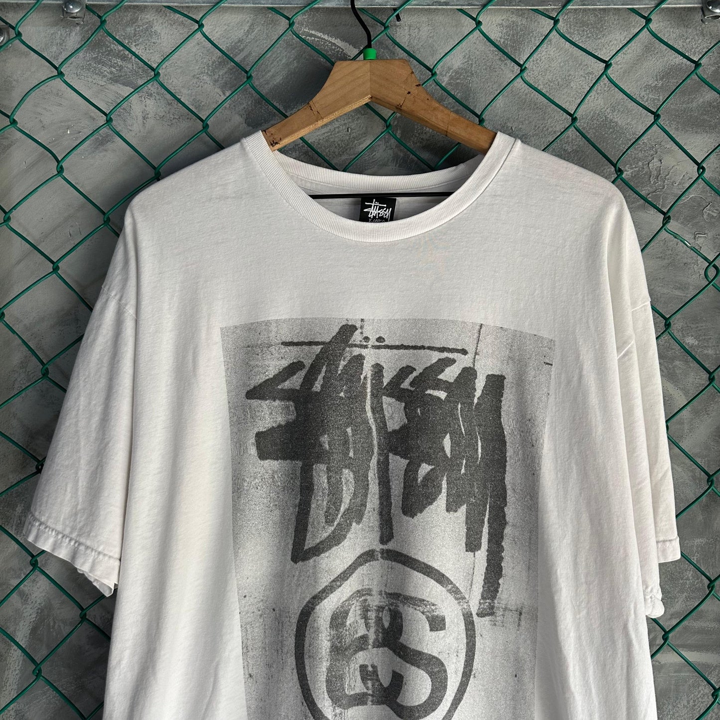 Camisa Stussy De Hombre Talla XL Color Blanco Manga Corta Big Logo