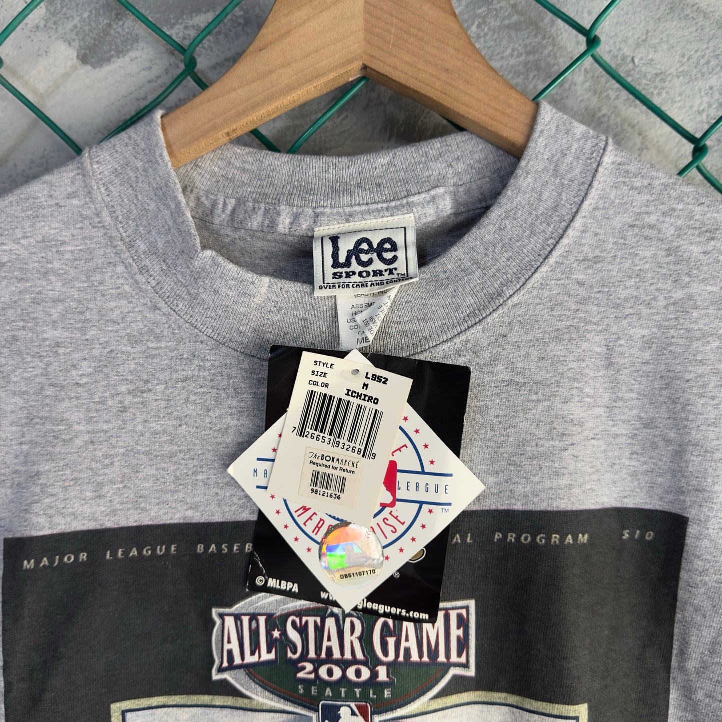Camisa Vintage Lee Sports De Hombre Talla M Color Gris Béisbol Del Jugador Ichiro Deadstock