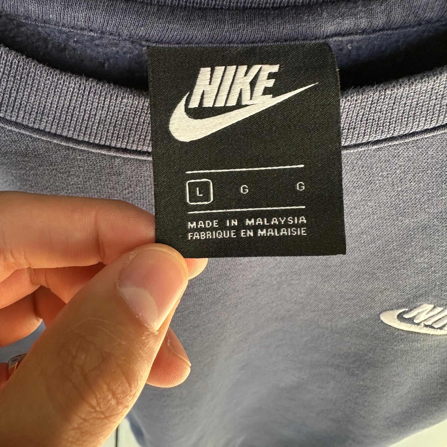 Sueter Nike De Hombre Talla L Color Azul Marino Desvanecido Moderno Crewneck