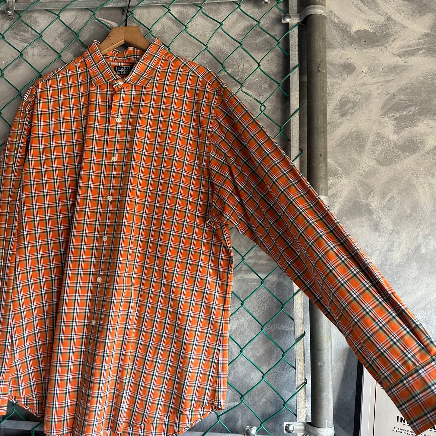 Camisa De Botones Polo Ralph Lauren De Hombre Talla Xl Color Naranja De Cuadros Prenda De Vestir