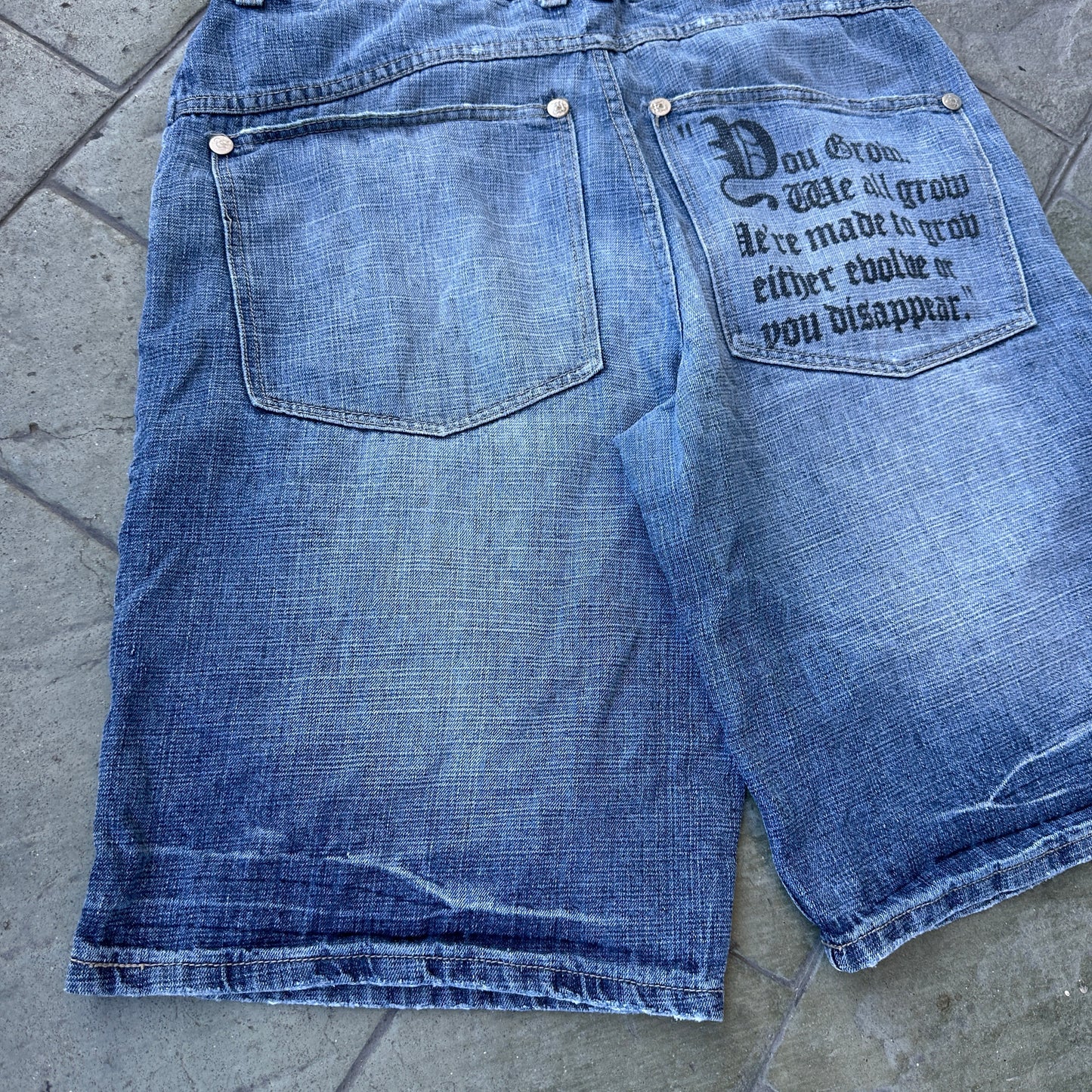 Short o Jort Makaveli Tupac De Hombre Talla 36 Color Azul Claro Y2K Corte Baggy Mezclilla