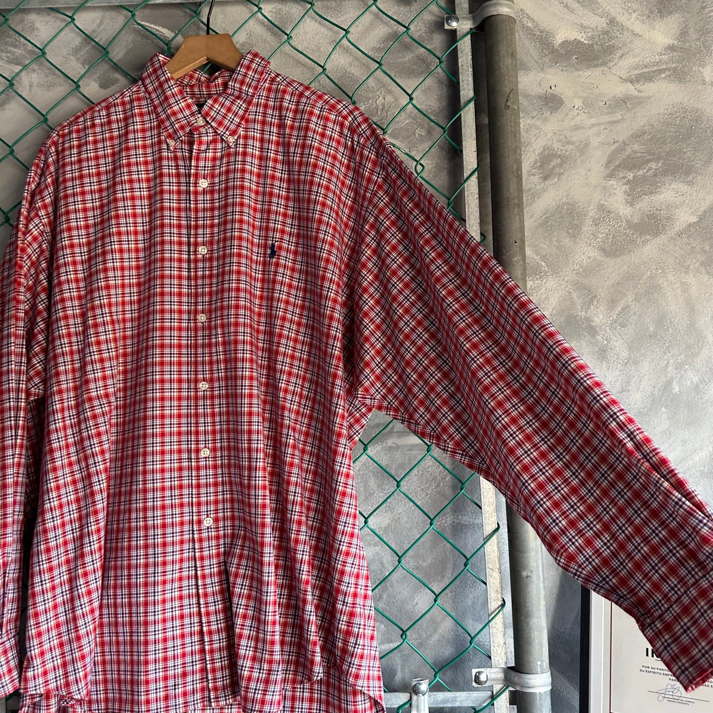 Camisa De Botones Polo Ralph Lauren De Hombre Talla Xl Color Rojo De Cuadros De Vestir