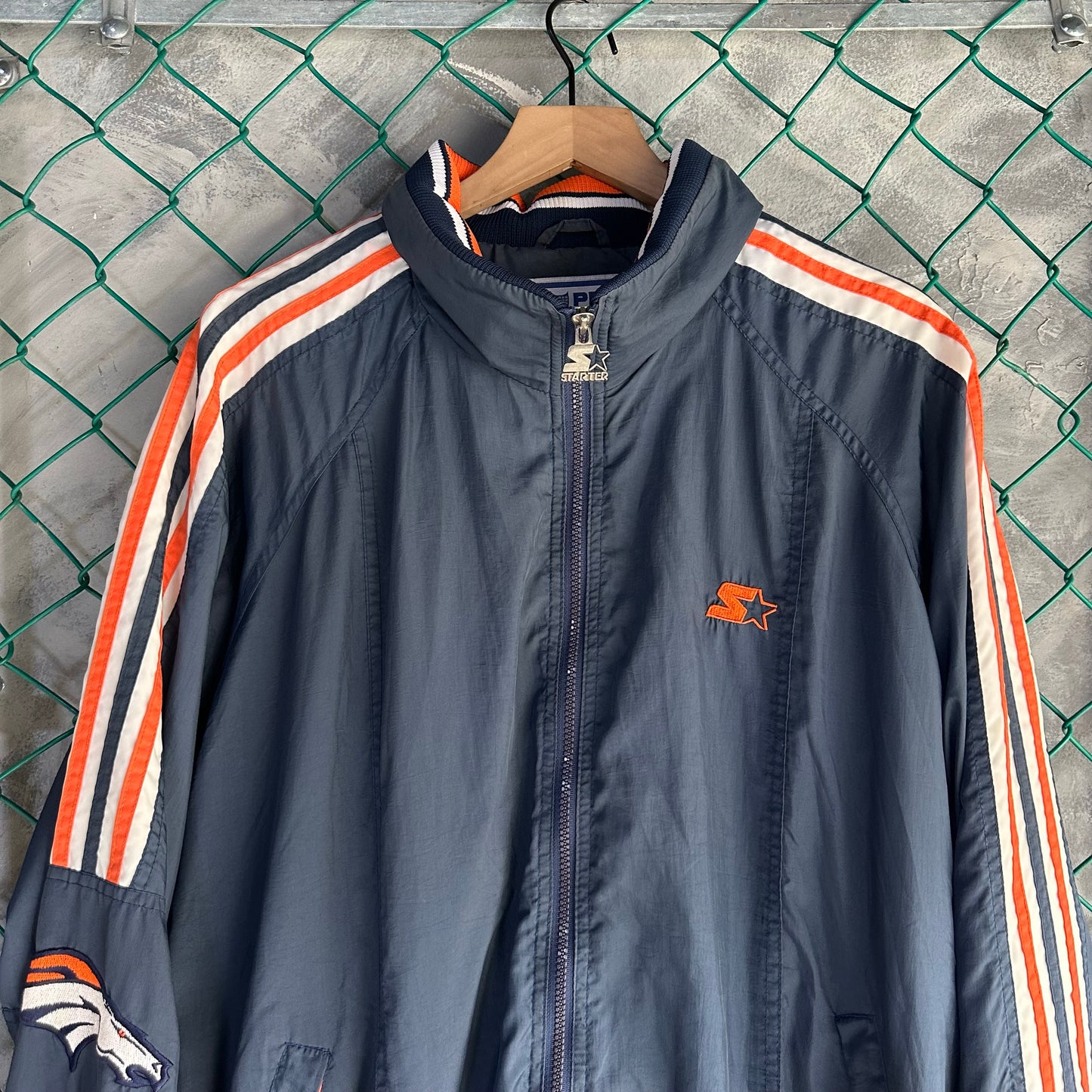 Chamarra Vintage Starter Denver Broncos De Hombre Talla XL Color Azul Naranja