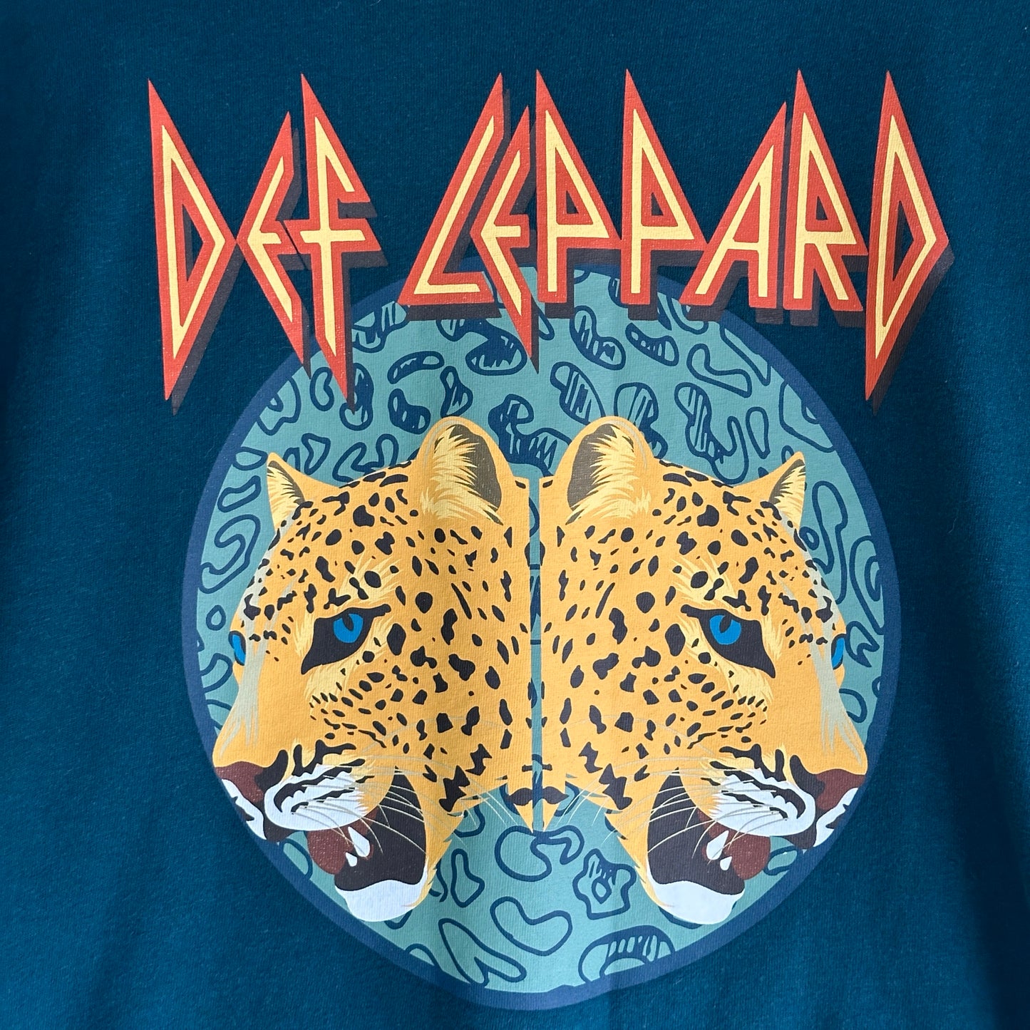 Camisa Def Leppard De Hombre Talla XL Color Verde Rock Britanico 80s