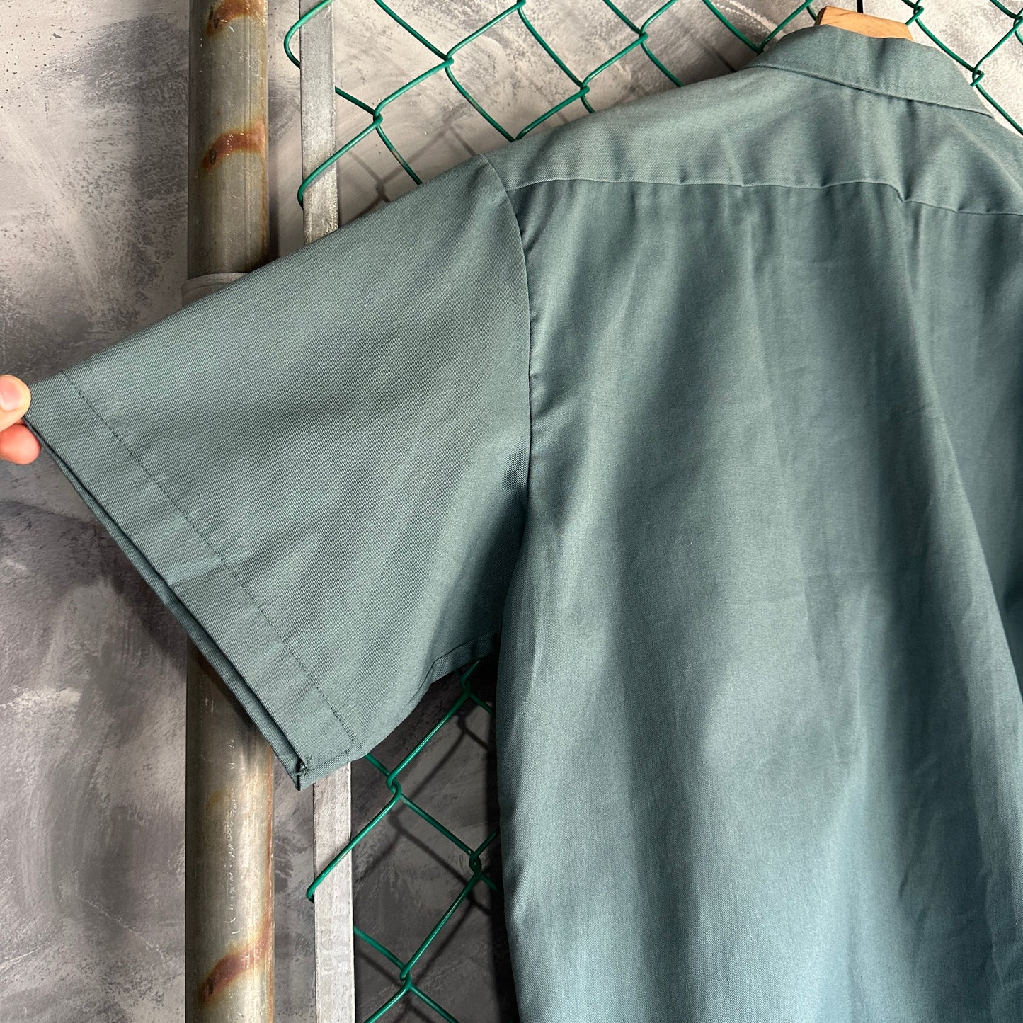 Camisa De Botones Dickies De Hombre Talla XL Color Verde Nueva Manga Corta Mecanico Workwear Lisa