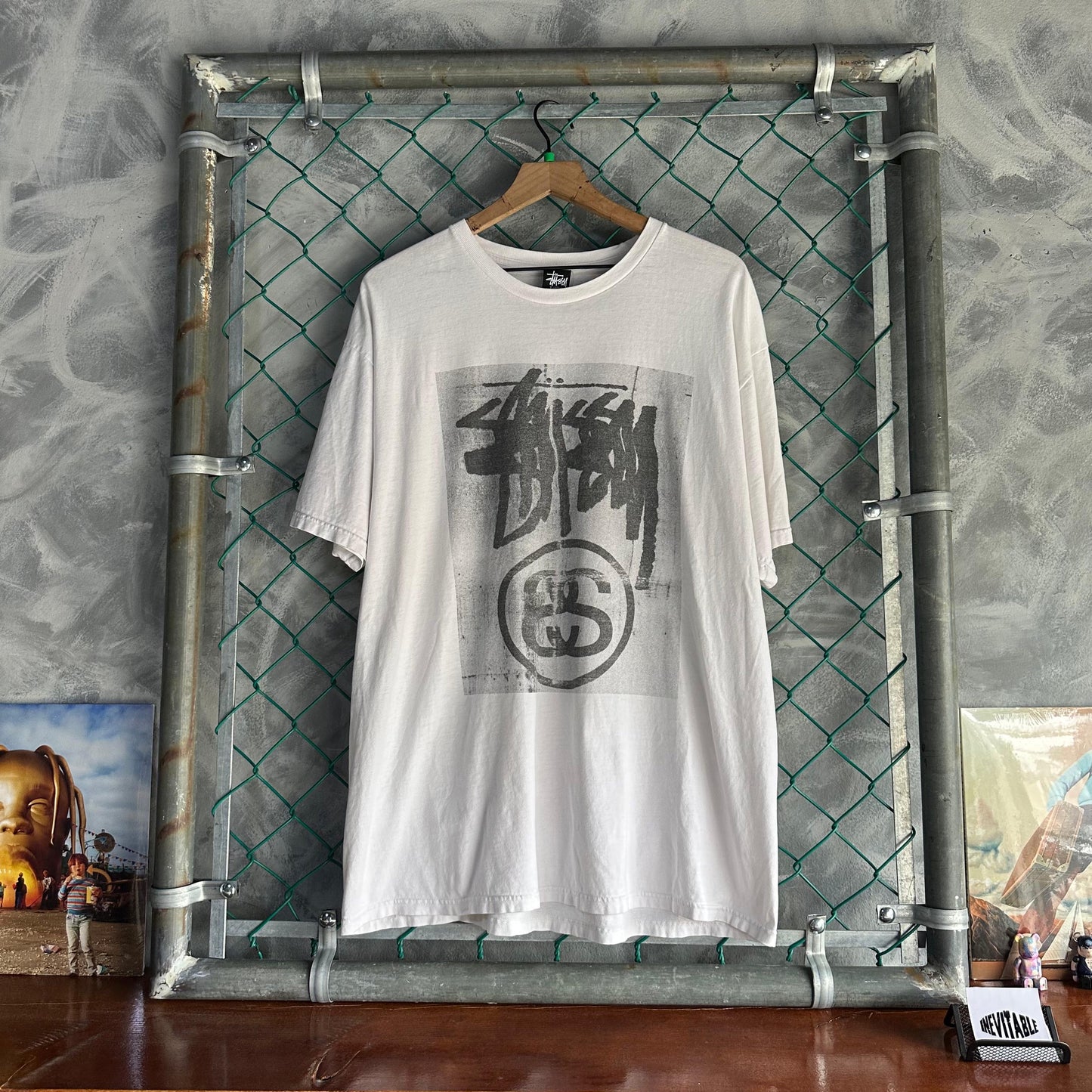 Camisa Stussy De Hombre Talla XL Color Blanco Manga Corta Big Logo