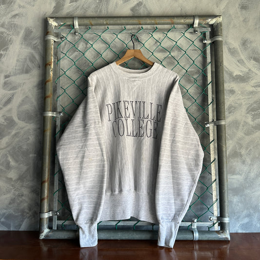 Suéter Vintage Colegial Pikeville De Hombre Talla Xl Color Gris 90s Universitario USA