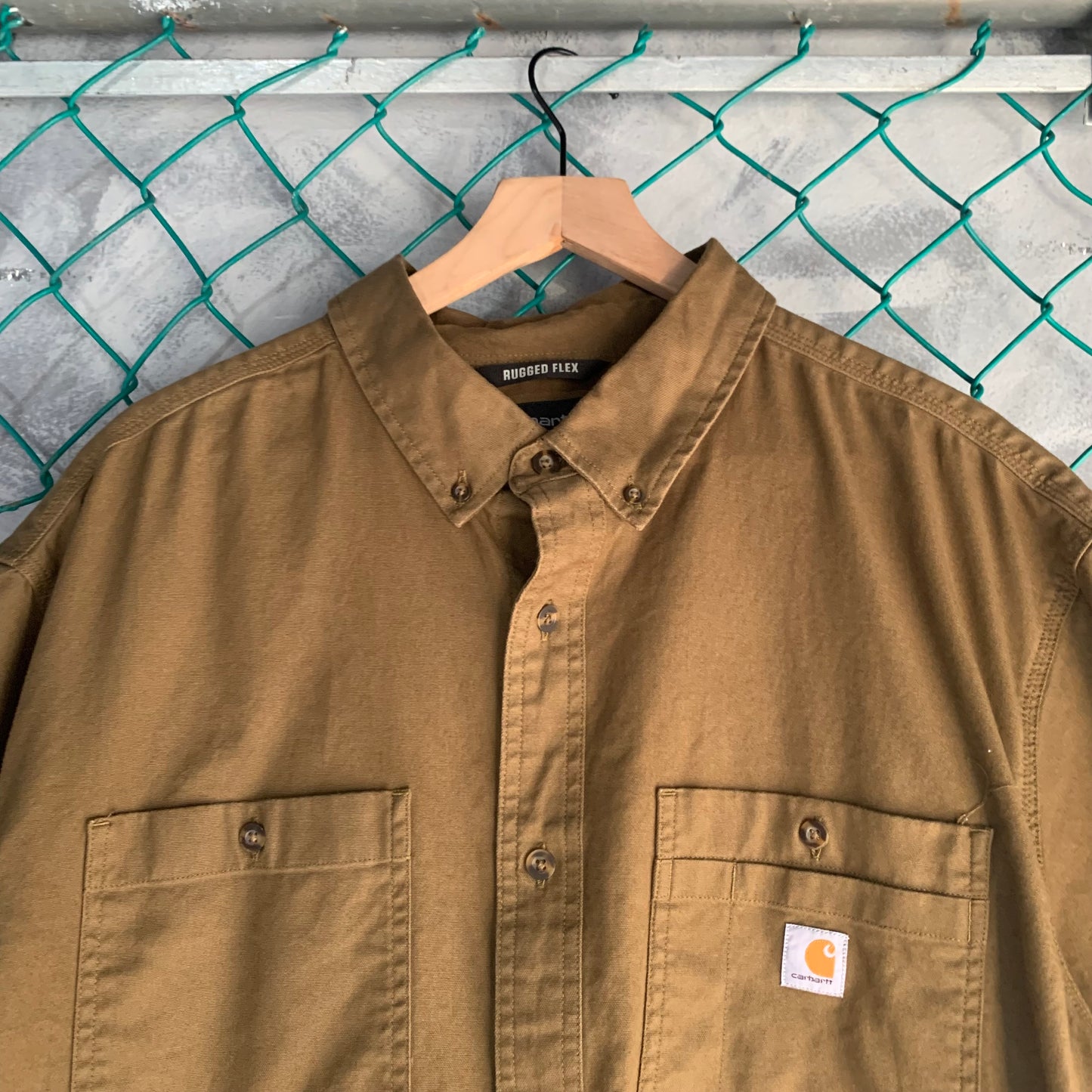 Camisa De Botones Carhartt Para Hombre Talla 2XL Color Cafe