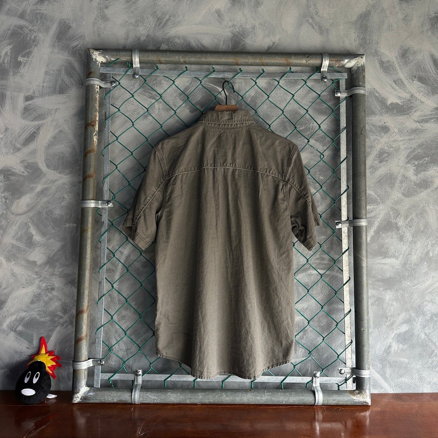 Camisa De Botones Vintage Harley Davidson De Hombre Talla M Color Gris Estilo Mecanico Bordado