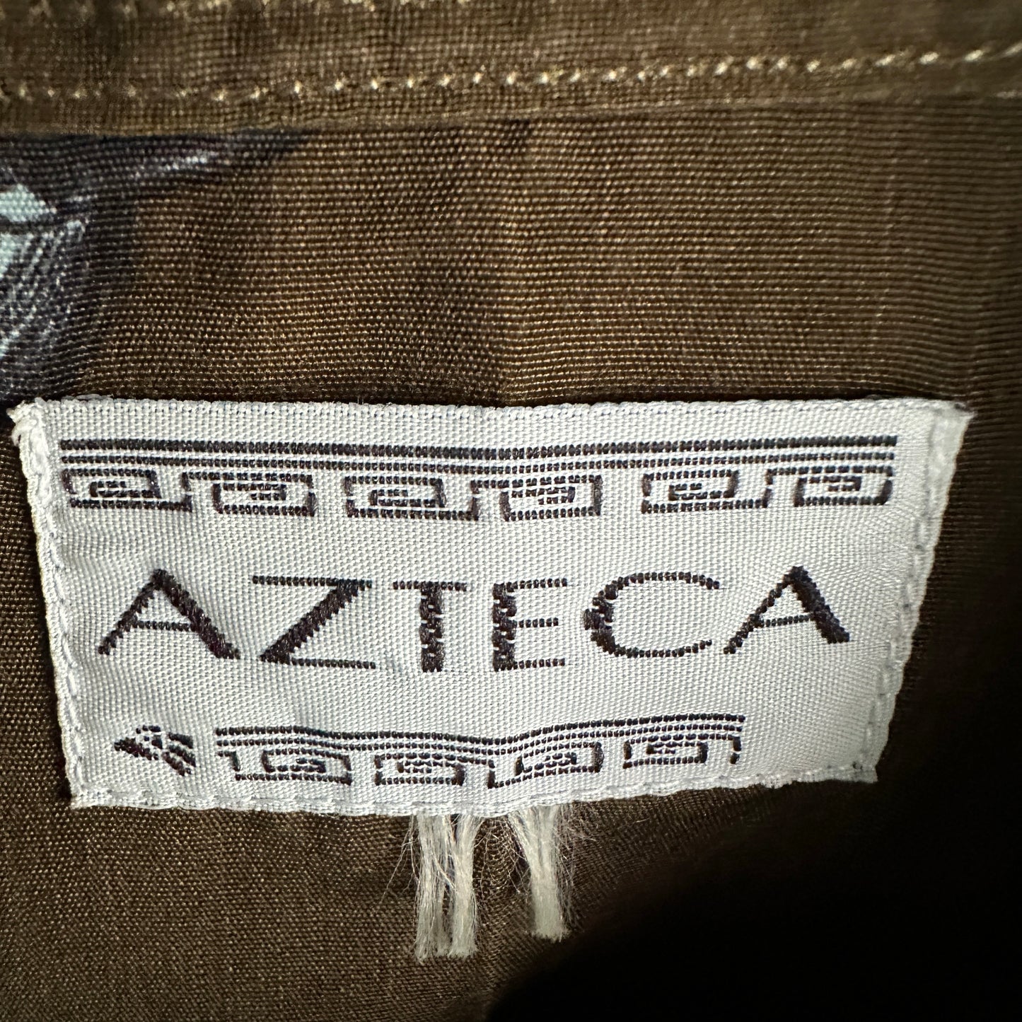 Camisa De Botones Vaquera De Hombre Talla L Color Cafe Sombrero Azteca