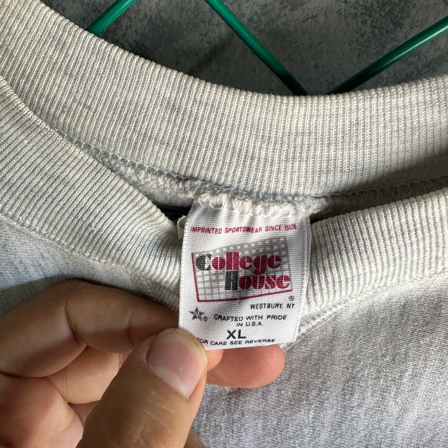Suéter Vintage Colegial Pikeville De Hombre Talla Xl Color Gris 90s Universitario USA