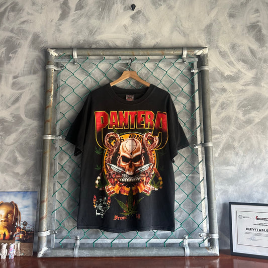 Camisa Vintage Rock Revolución De Pantera De Hombre Talla XL Color Negro Big Print