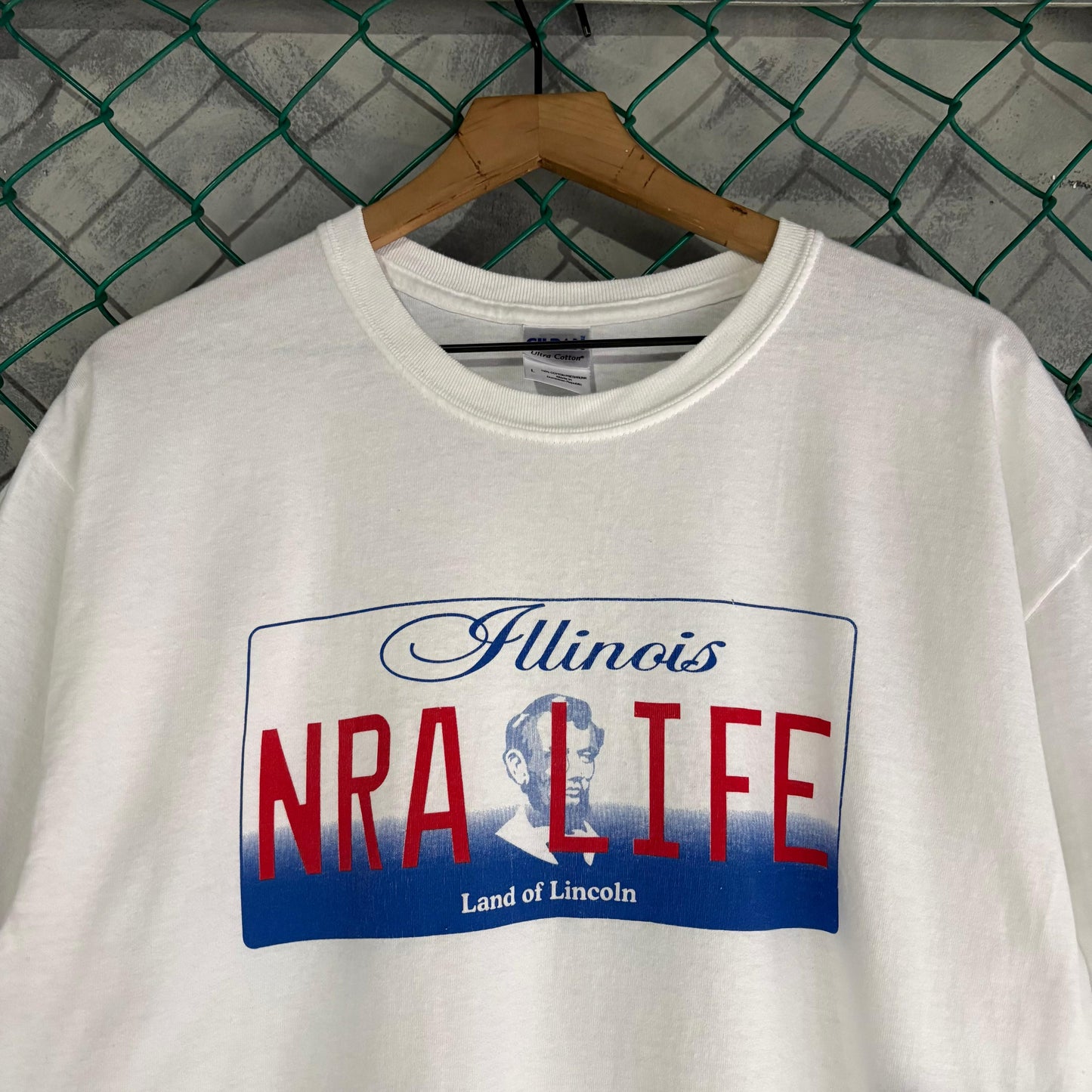 Playera Gilda  Para Hombre Talla L Color Blanco NRA LIFE Land of Lincon