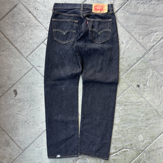 Pantalon Levis De Hombre Talla 32x32 Color Negro Corte Recto 501