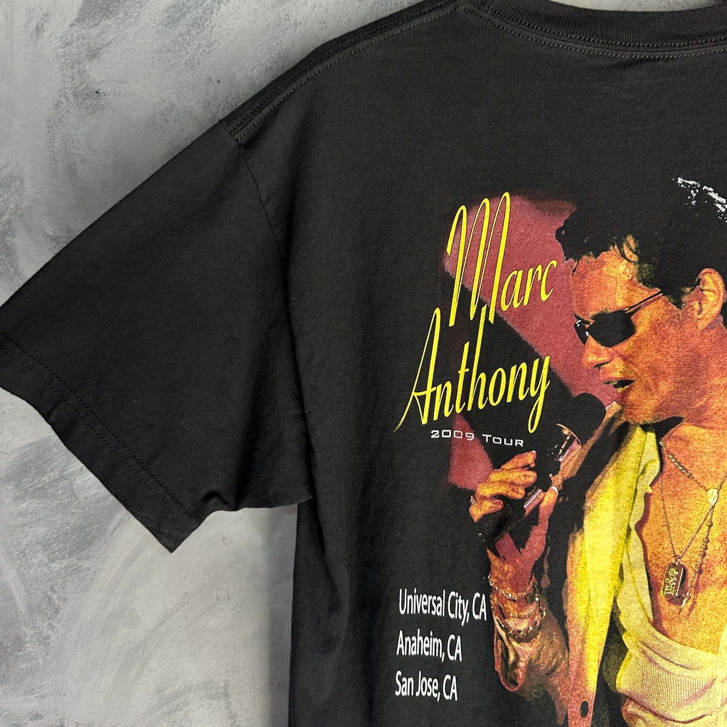 Playera de Marc Anthony Para Hombre Talla XL Color Negro Tour USA