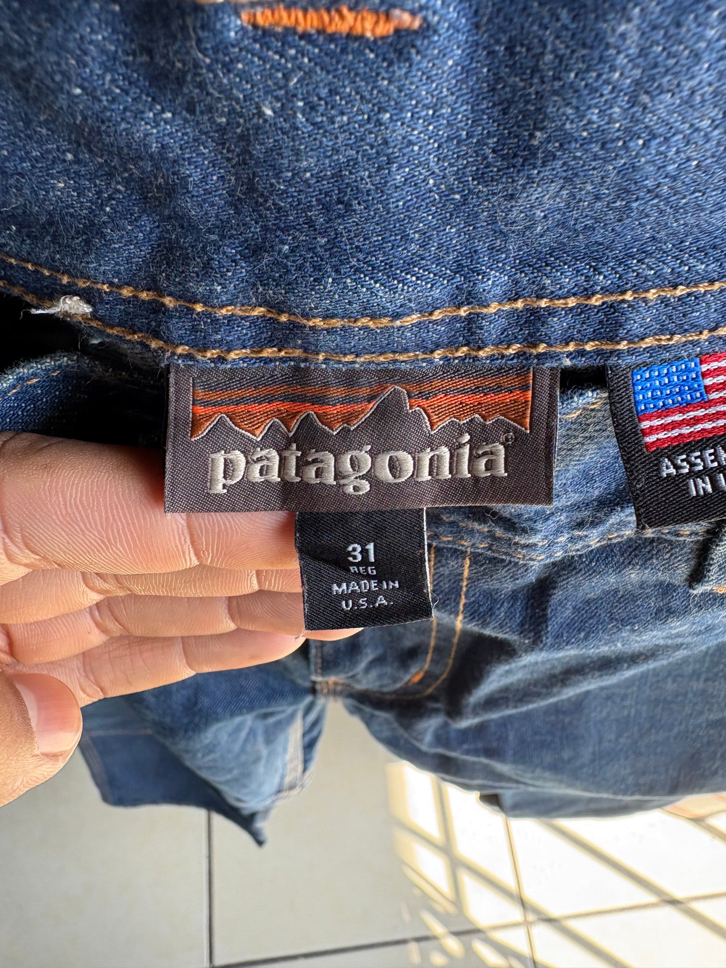 Pantalón Patagonia Para Hombre Talla 31x31 de Mezclilla Azul Doble Rodilla