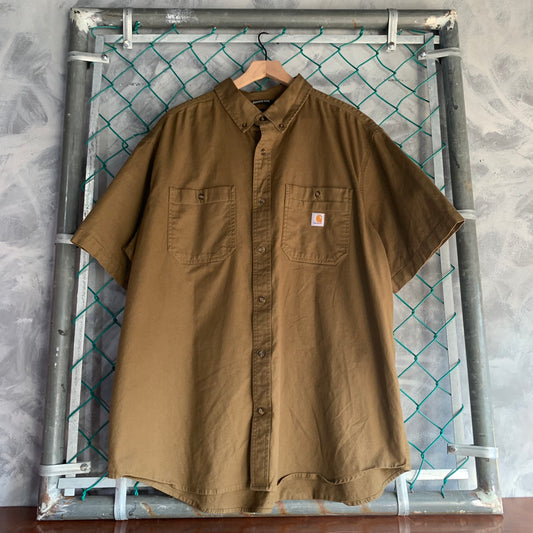 Camisa De Botones Carhartt Para Hombre Talla 2XL Color Cafe