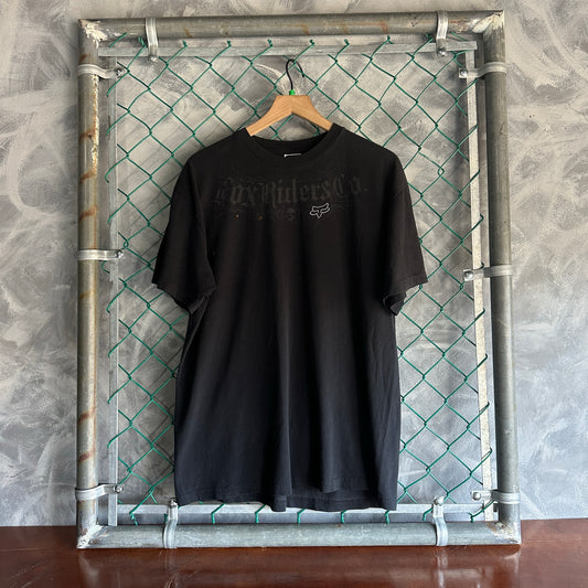 Camisa Fox De Hombre Talla XL Color Negro Desvanecido Y2K Biker Manga Corta
