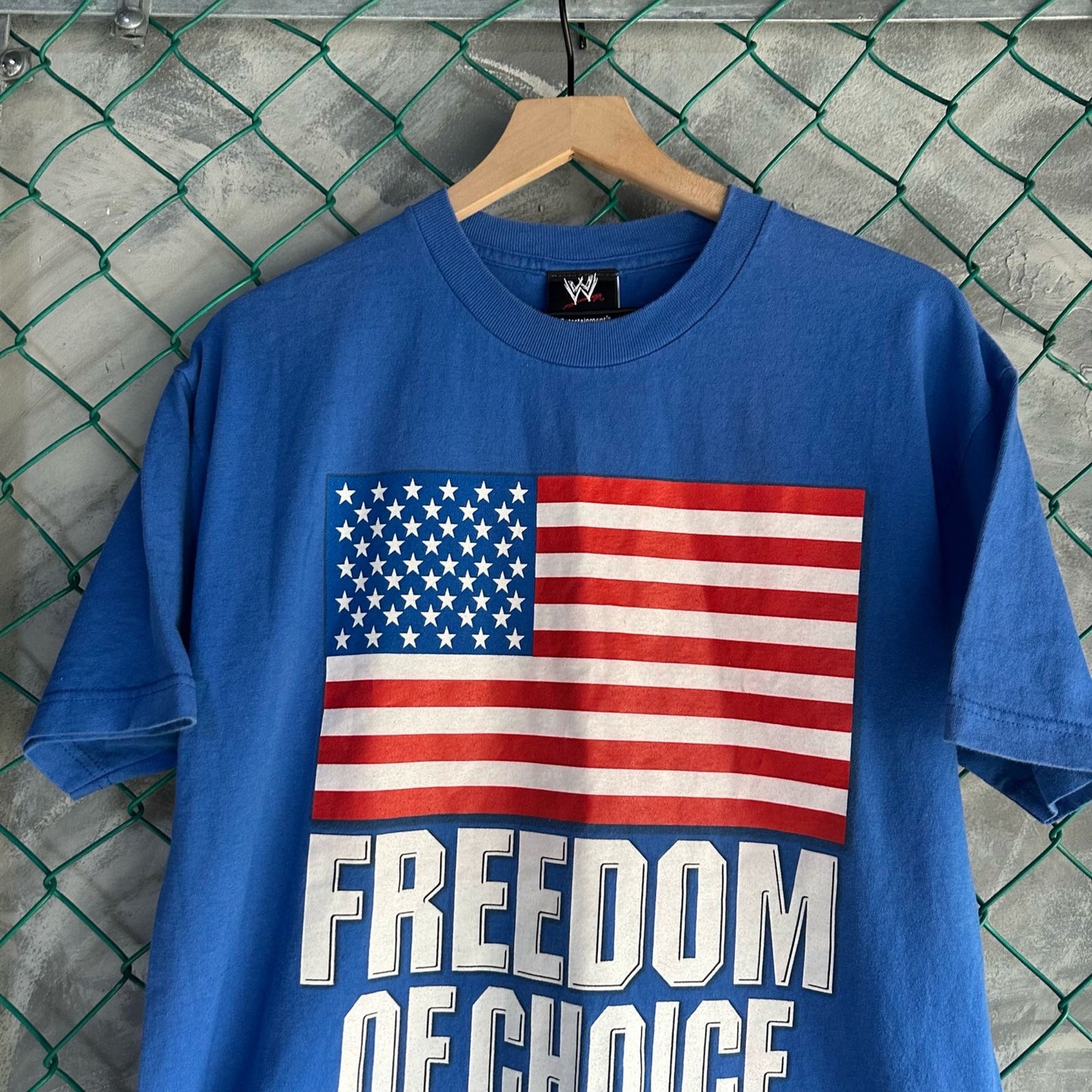 Camisa Vintage Autografiada De WWE De Hombre Talla L Color Azul Manga Corta