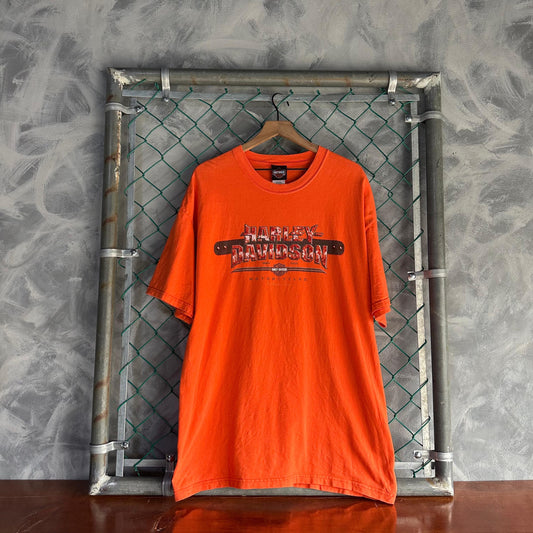 Camisa Harley Davidson De Hombre Talla 2XL Color Naranja De Los Cabos estilo Motociclista Oversize
