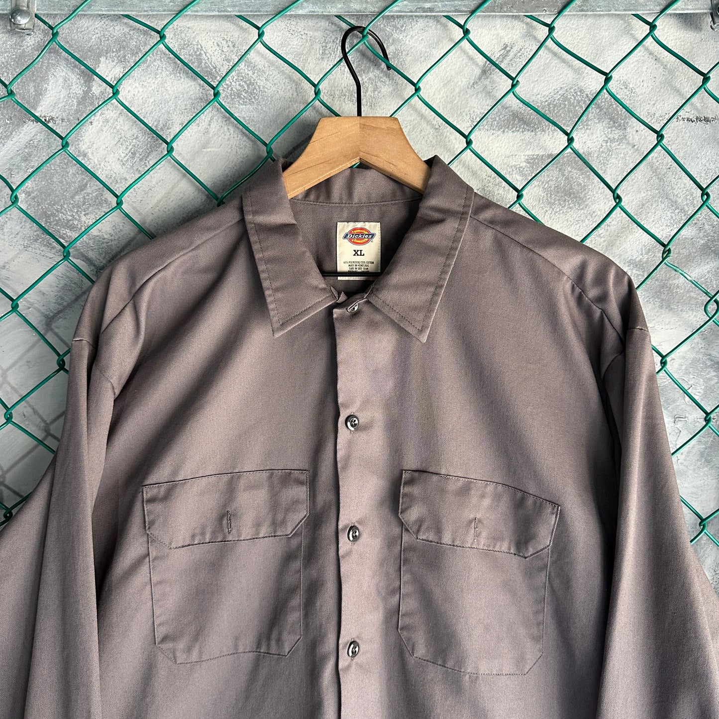 Camisa De Botones Dickies De Hombre Talla XL Color Gris Manga Larga Mecanico Workwear Lisa