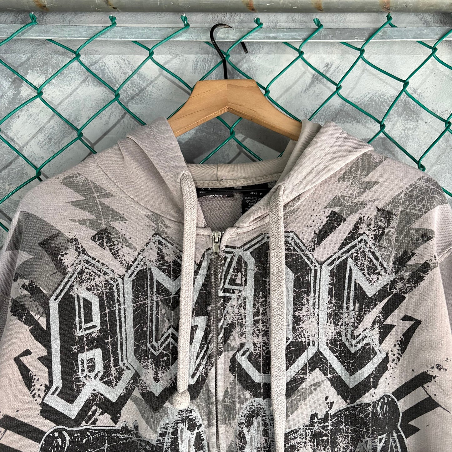 Sudadera Con Ziper ACDC Rockware Para Hombre Talla M Color Gris