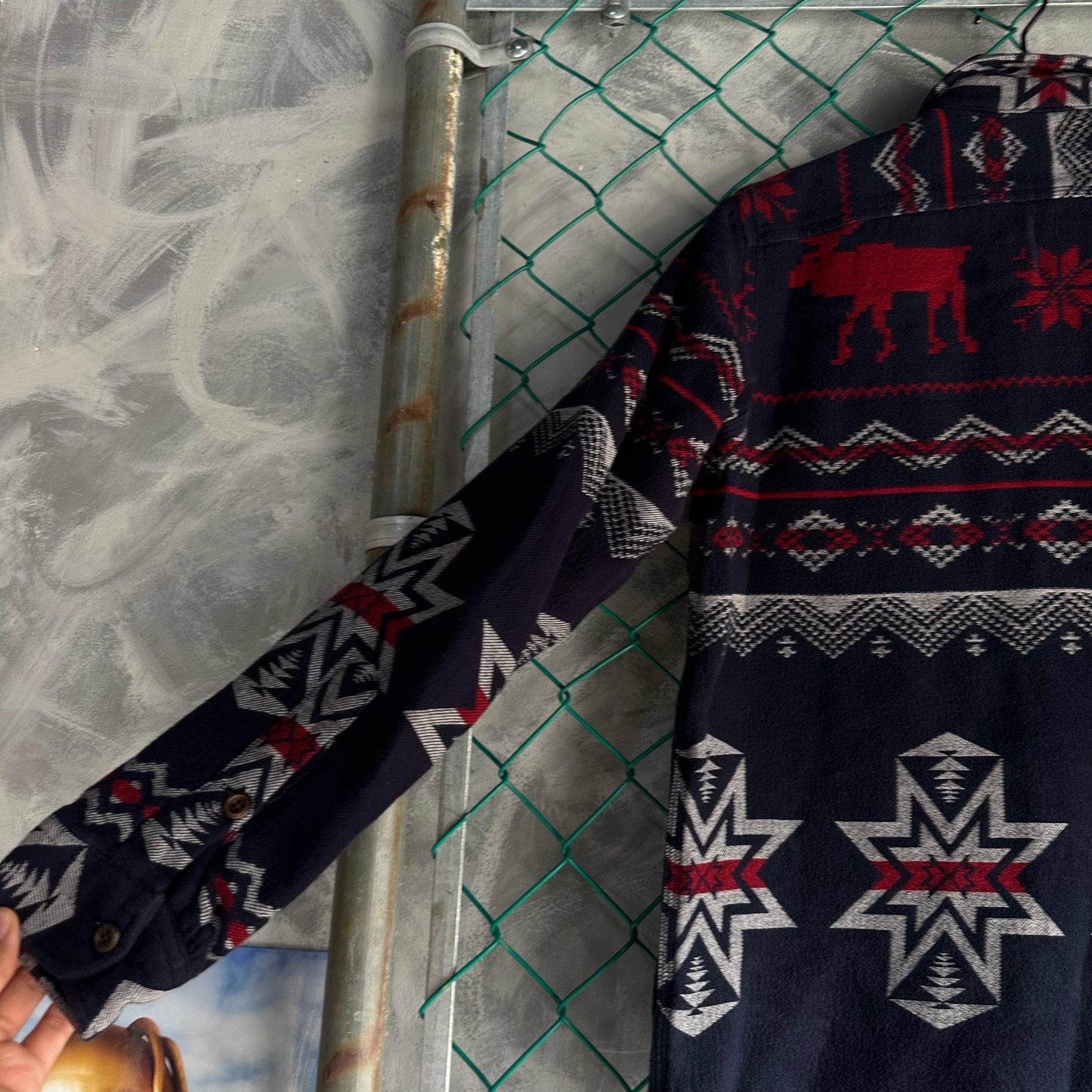 Franela Vintage Polo Ralph Lauren De Hombre Tall S Color Azul Marino Jacquard Alces