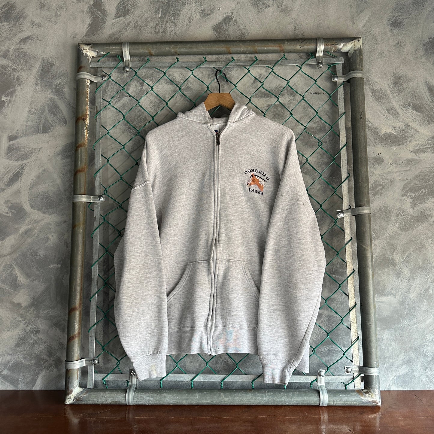 Suéter de zíper vintage RUSSELL De Hombre Talla 2XL queda a XL color Gris 90s Zip Up