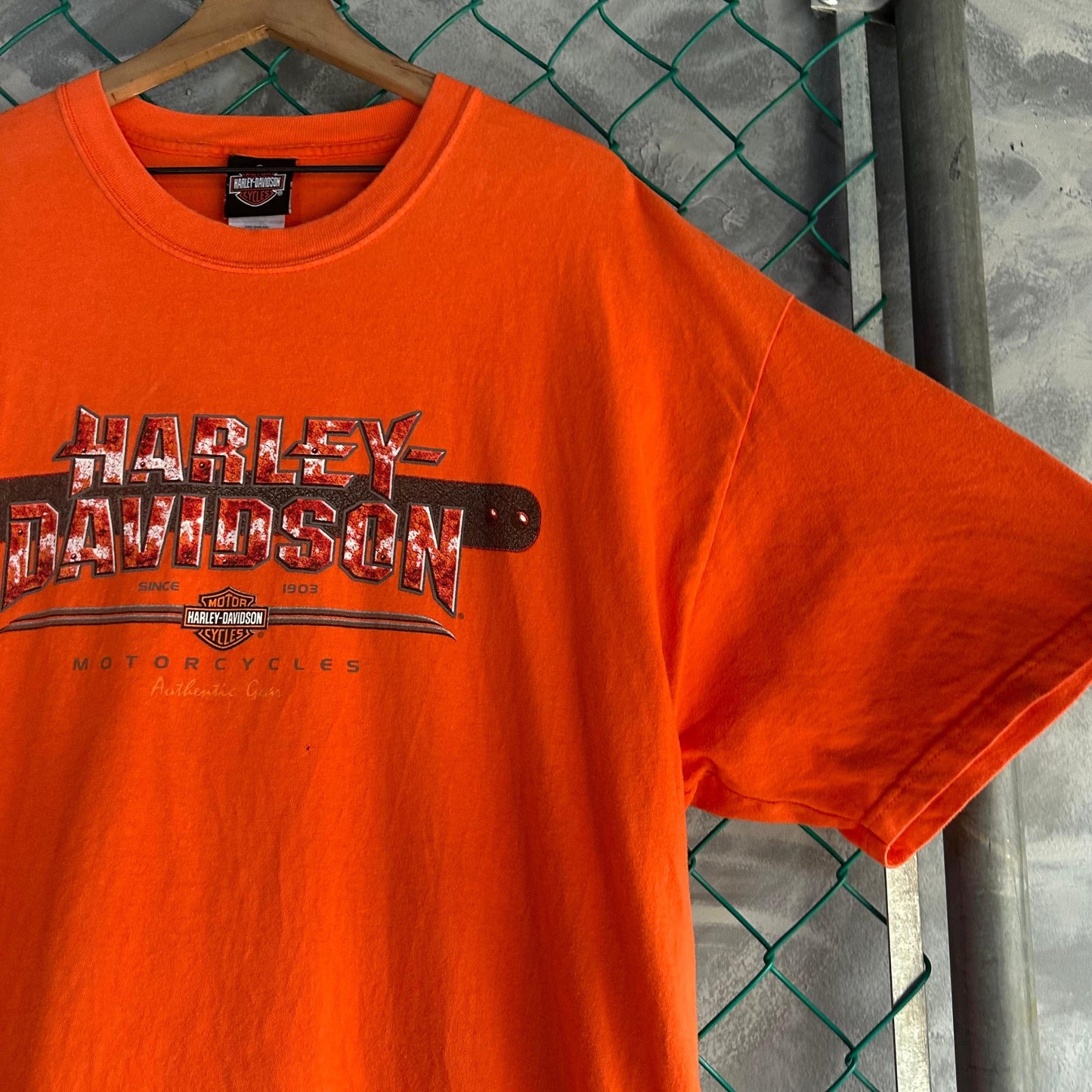 Camisa Harley Davidson De Hombre Talla 2XL Color Naranja De Los Cabos estilo Motociclista Oversize