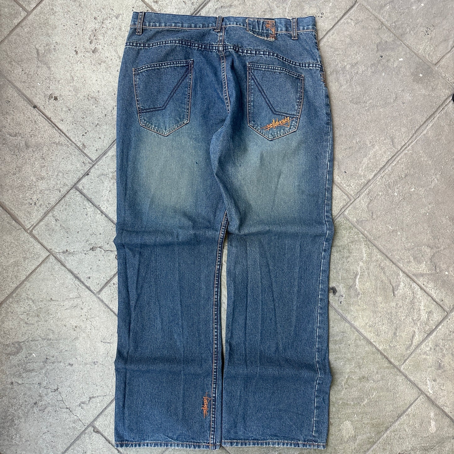 Pantalon Vintage Billabong De Hombre Talla 36x33 Color Azul Desvanecido Baggy Y2K