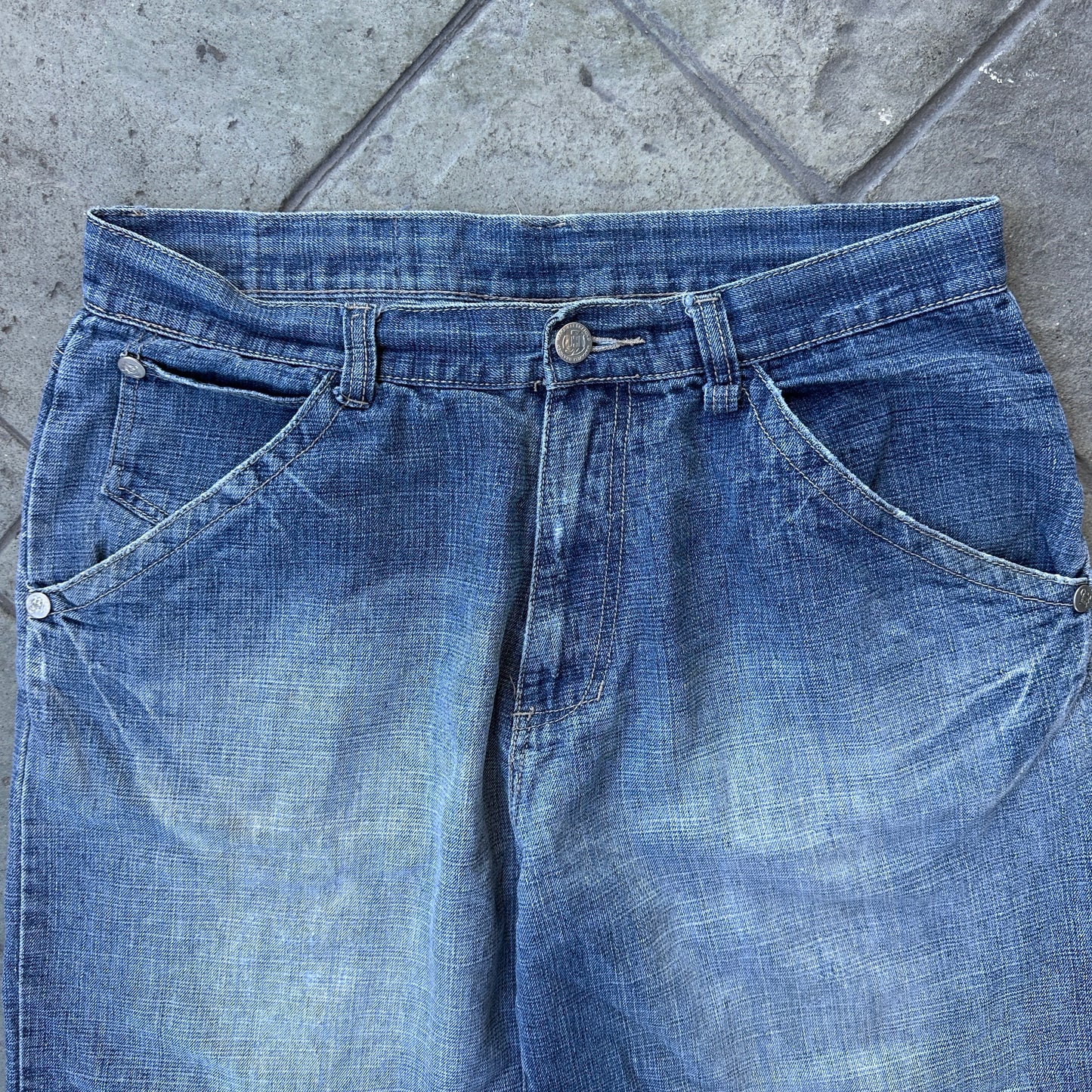 Short o Jort Makaveli Tupac De Hombre Talla 36 Color Azul Claro Y2K Corte Baggy Mezclilla