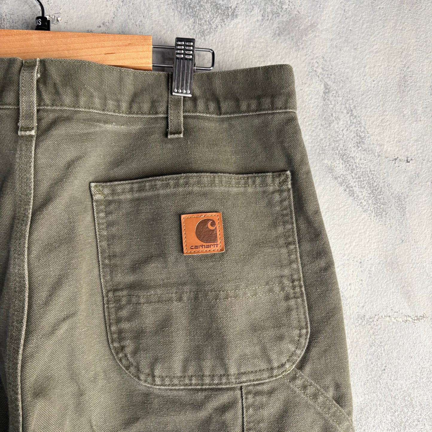 Pantalon Vintage Carhartt Hombre 34x32 Verde Olivo Carpintero
