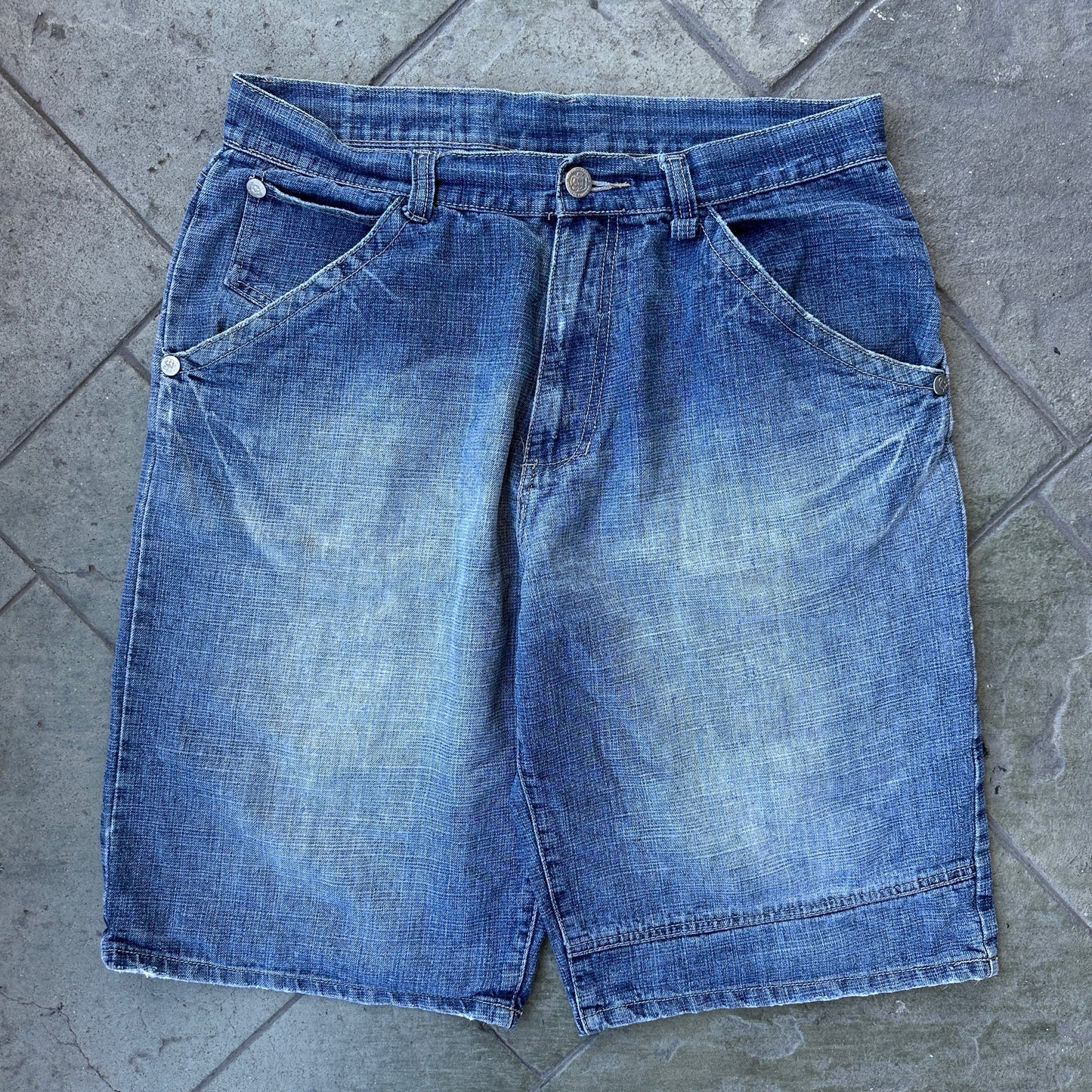Short o Jort Makaveli Tupac De Hombre Talla 36 Color Azul Claro Y2K Corte Baggy Mezclilla