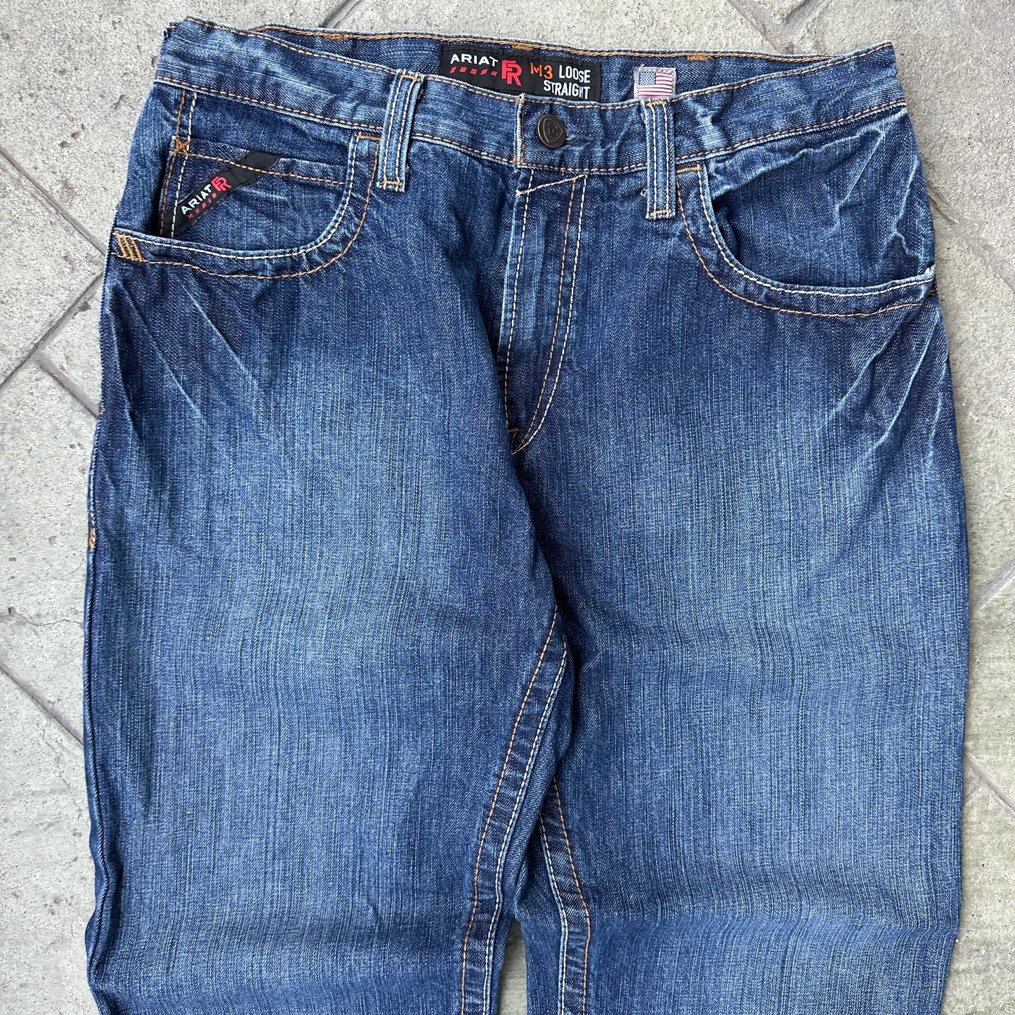 Pantalon Ariat De Hombre Talla 34x30 Color Azul Corte Recto Resistente Al Fuego Vaquero