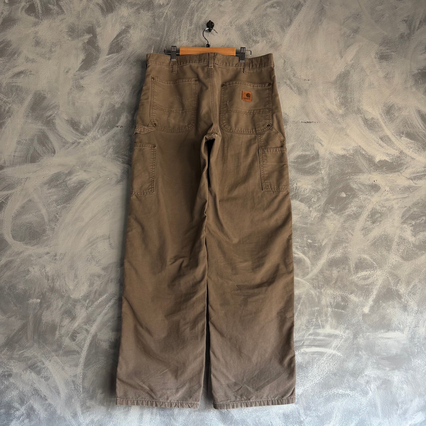 Pantalon Vintage Carhartt Hombre 32x32 Café Doble Rodilla