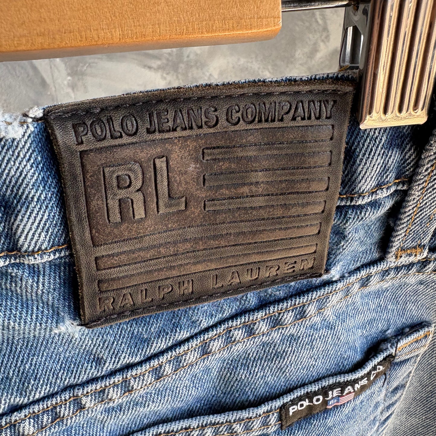 Pantalón Polo Ralph Lauren Para Hombre Talla 34x34 Azul de Mezclilla Corte Regular