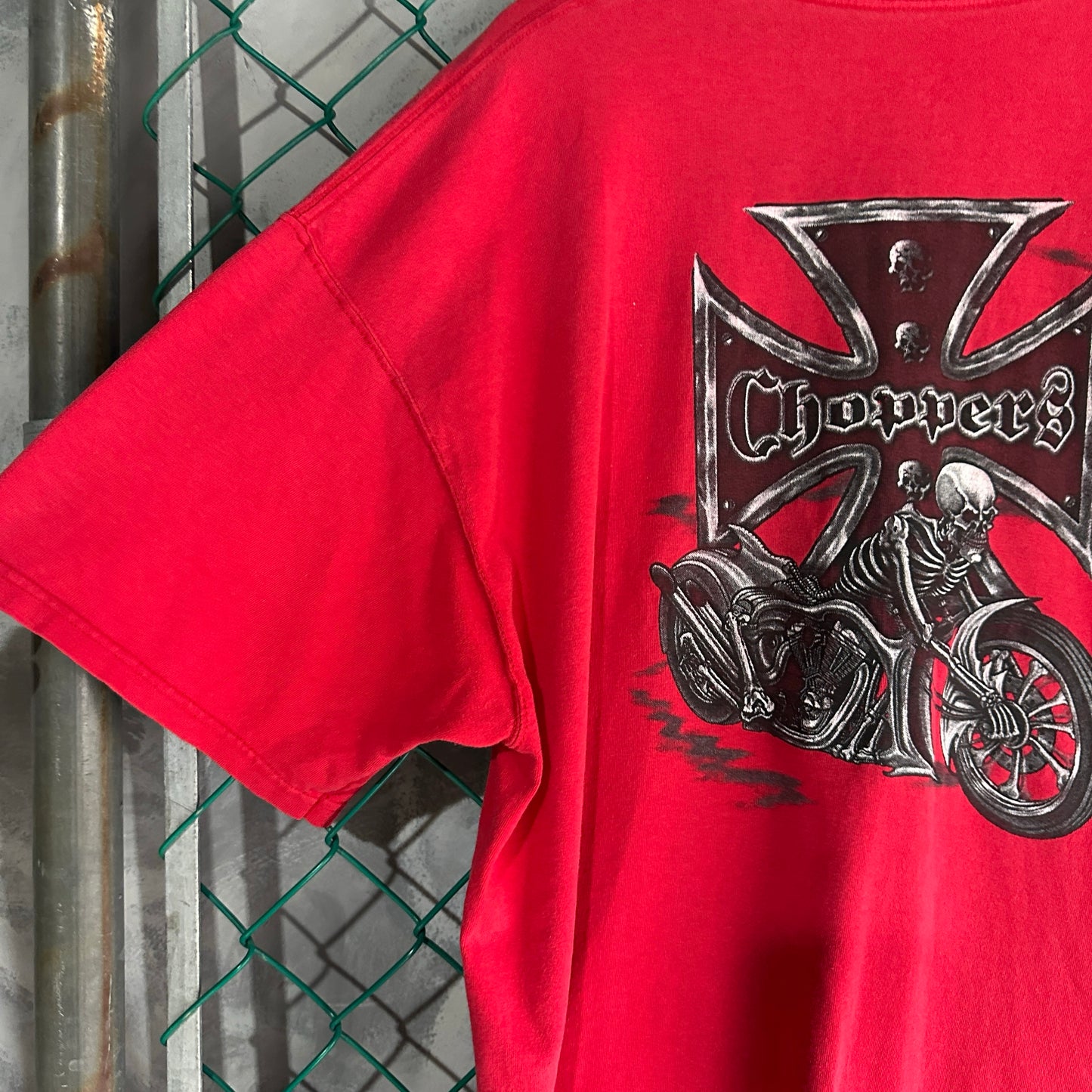 Camisa Vintage West Coast Choppers De Hombre Talla 2XL Color Rojo Corte Boxy Cruz Biker