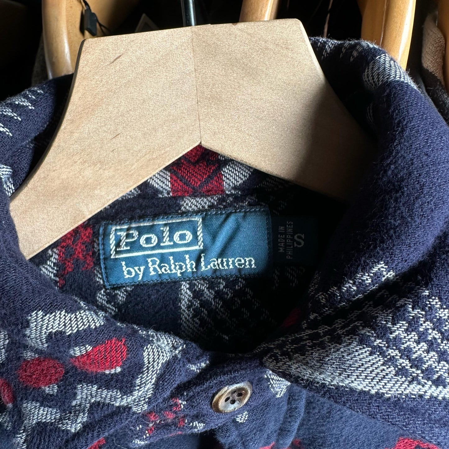 Franela Vintage Polo Ralph Lauren De Hombre Tall S Color Azul Marino Jacquard Alces
