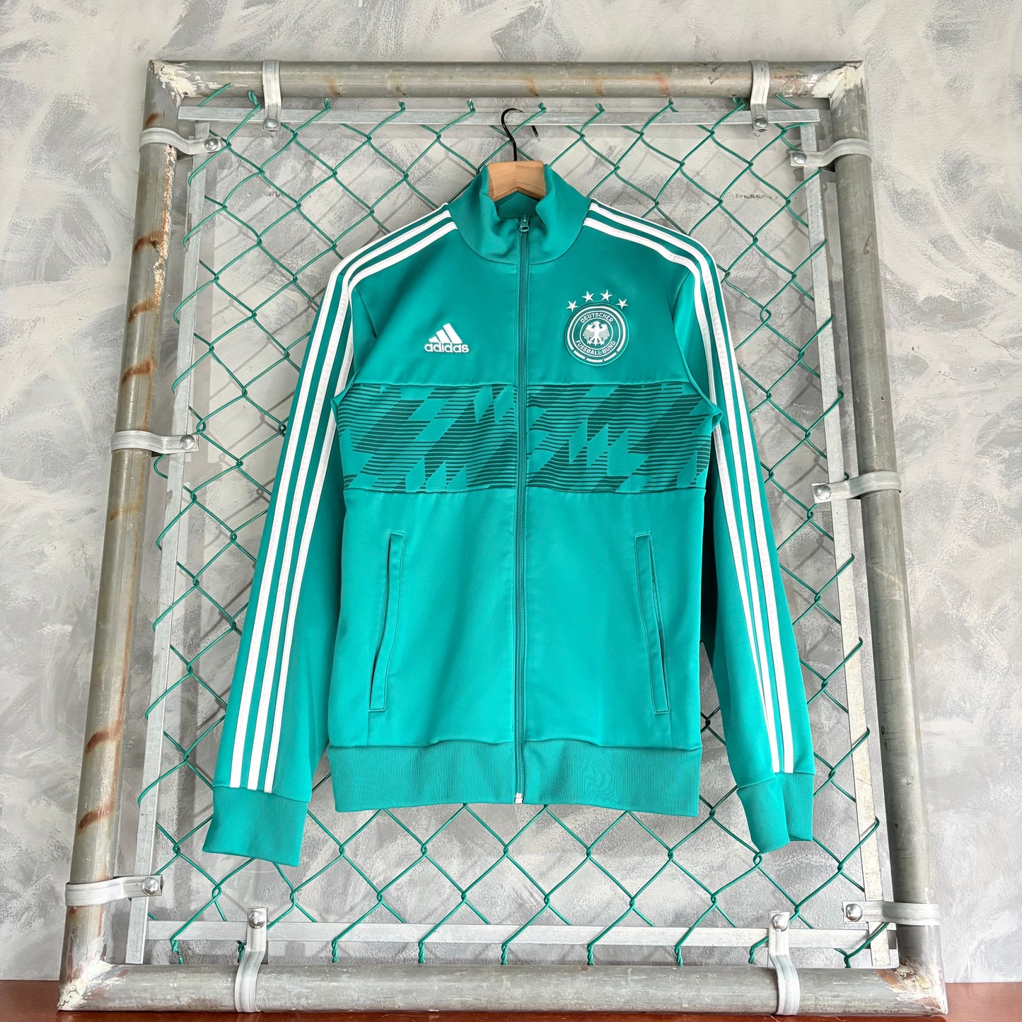 Suéter de zíper Adidas Para Hombre Talla S Color Azul Selección De Alemania Futbol Soccer