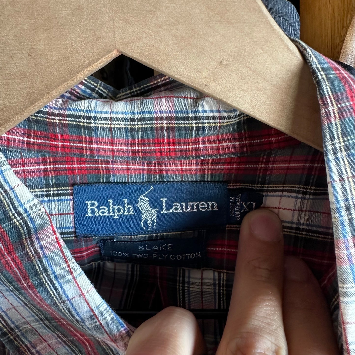Camisa De Botones Polo Ralph Lauren De Hombre Talla XL Color Rojo Blanco De Cuadros De Vestir