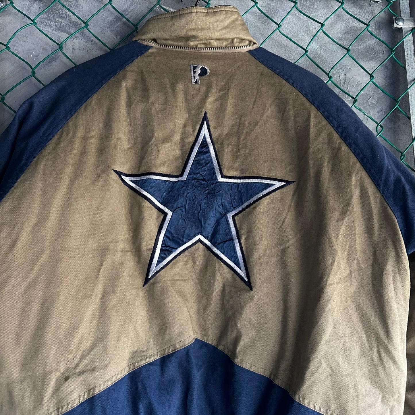 Chamarra Vintage De Dallas Cowboys Pro Player De Hombre Talla L Color Azul y Cafe Big Logo 90s