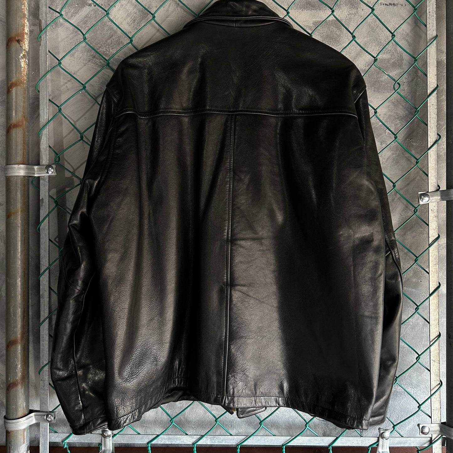 Chamarra Vintage Black Horse Company De Hombre Talla L Color Negro De Cuero Piel Genuina Gruesa