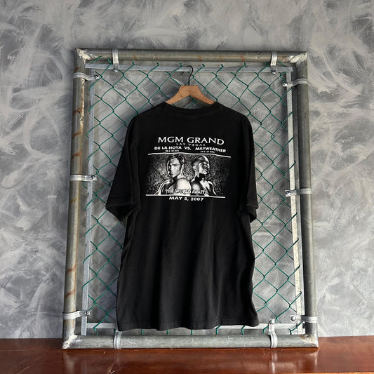 Camisa Vintage Mayweather vs De La Hoya De Hombre Talla 2XL Color Negro Boxeo