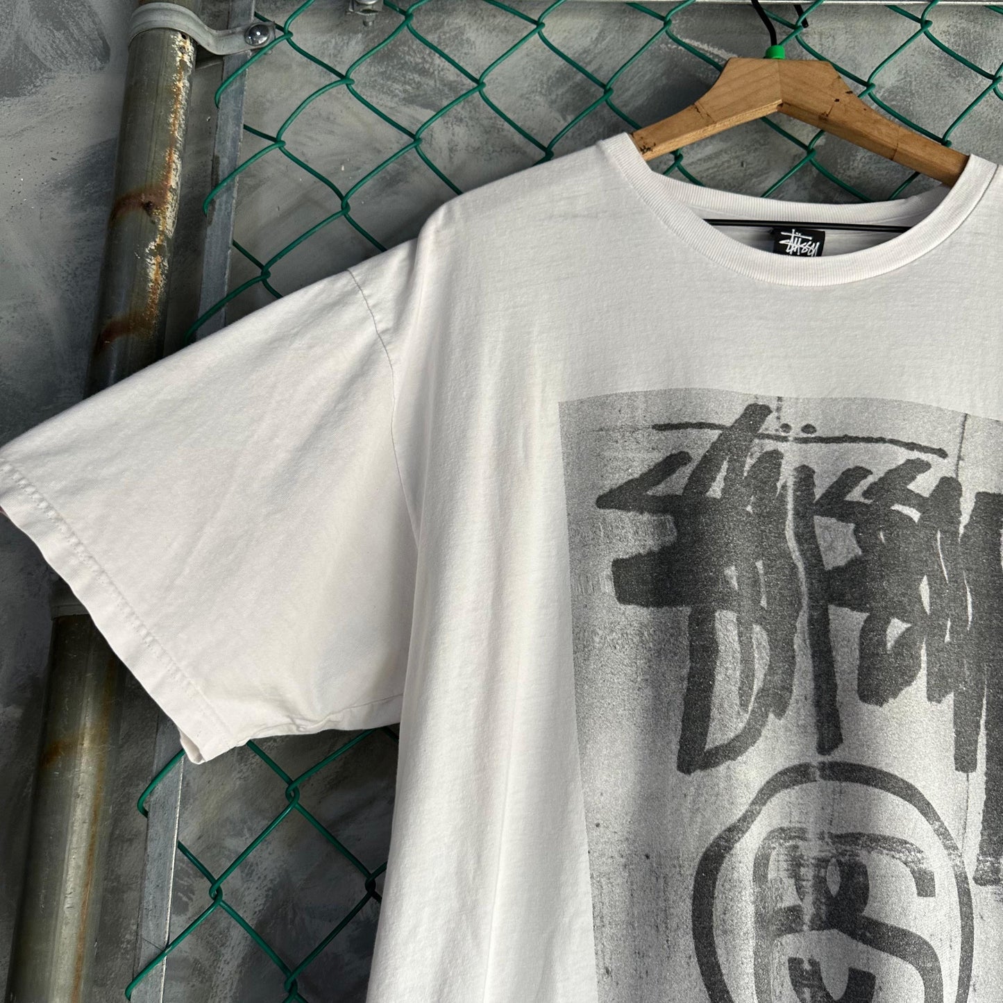 Camisa Stussy De Hombre Talla XL Color Blanco Manga Corta Big Logo