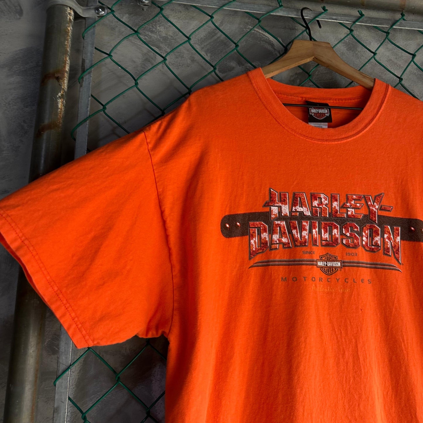 Camisa Harley Davidson De Hombre Talla 2XL Color Naranja De Los Cabos estilo Motociclista Oversize